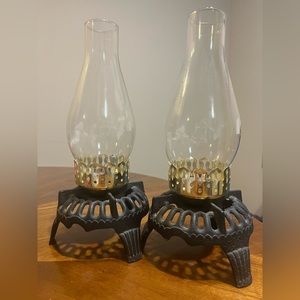 Vintage Cast Iron Candle Holders